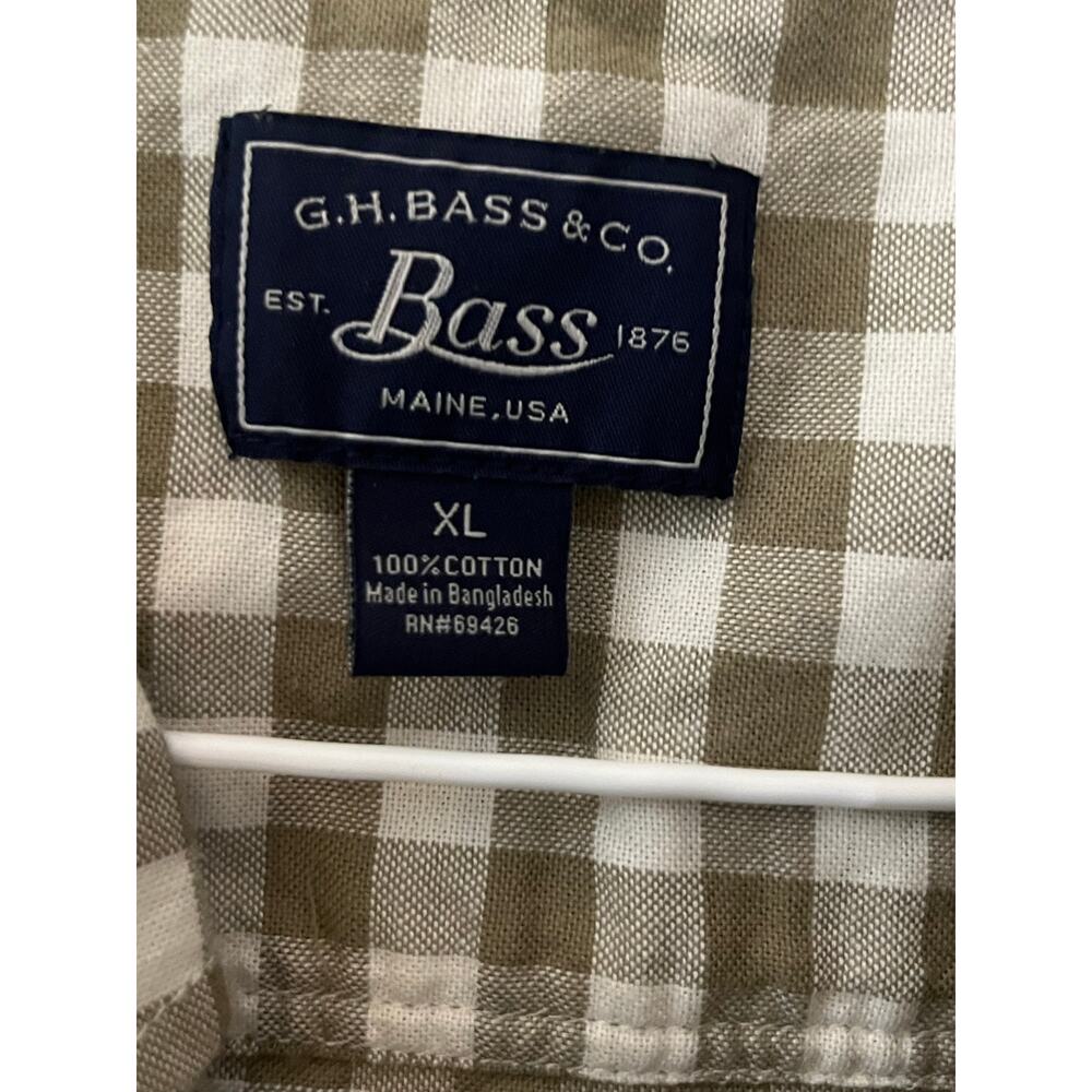 G.H. Bass & Co Men’s XL Shirt Lot of 2 Short Sleeve Plaid Gingham 100% Cotton - Picture 3 of 6